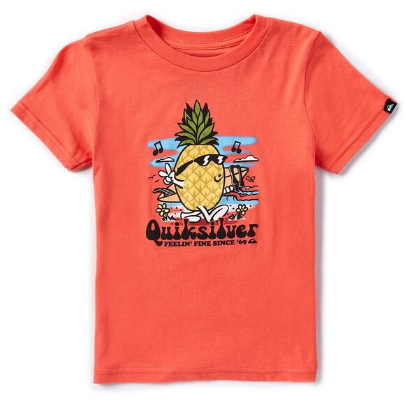 Quiksilver Little Boys T-Shirt 2T- 7X Pineapple Vibes Short Sleeve Crewneck Tee - Picture 1 of 2